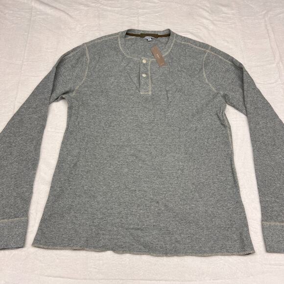 Wallace & Barnes Thermal Shirt Mens XXLT Gray Waffle Knit Henley Tee Casual - Picture 1 of 8